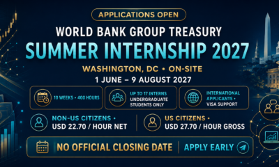 World Bank Treasury Internship 2027