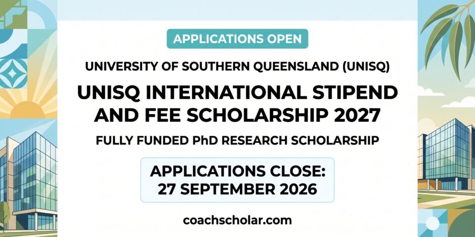 The UniSQ International Stipend and Fee Research Scholarship