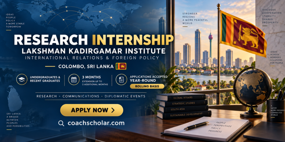 LKI research internship in Sri Lanka - Lakshman Kadirgamar Institute banner